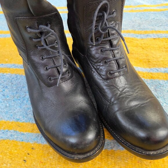 Steven by Steve Madden Black Leather Trooper Riding Boots Size 10 - Picture 2 of 6